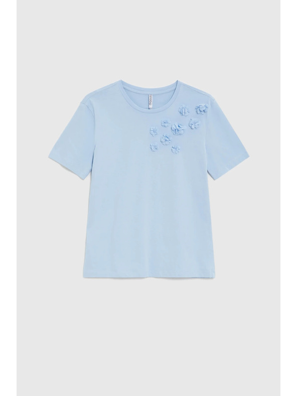 Moodo Pamucna bluza sa aplikacijom svijetlo plava Moodo