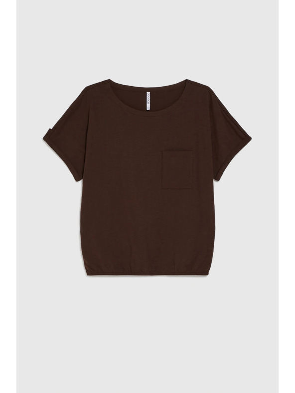 Moodo Pamucna bluza sa dzepom smedjа Moodo