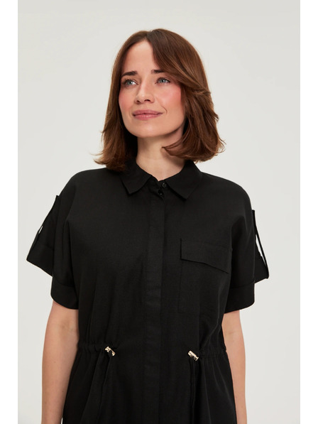 Moodo Crna bluza sa vezivanjem Moodo