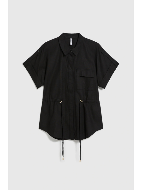 Moodo Crna bluza sa vezivanjem Moodo