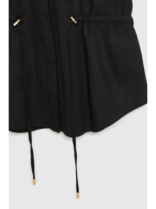 Moodo Crna bluza sa vezivanjem Moodo