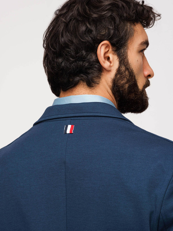 Ombre Clothing Muški plavi sako SLIM s finom teksturom