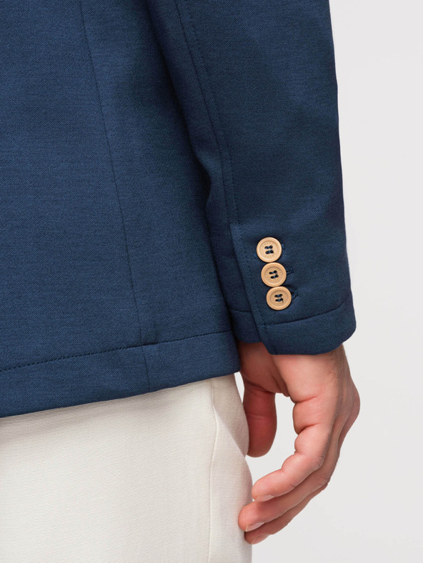 Ombre Clothing Muški plavi sako SLIM s finom teksturom