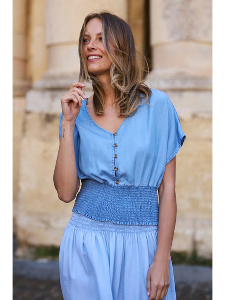 Moodo Lyocellna košulja plava Moodo