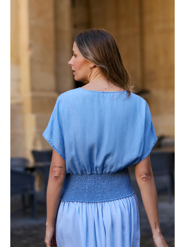 Moodo Lyocellna košulja plava Moodo