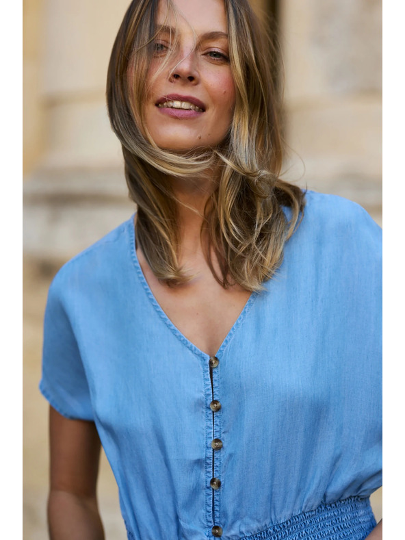 Moodo Lyocellna košulja plava Moodo