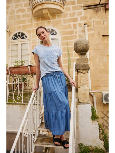 Moodo Lyocellna suknja plava Moodo