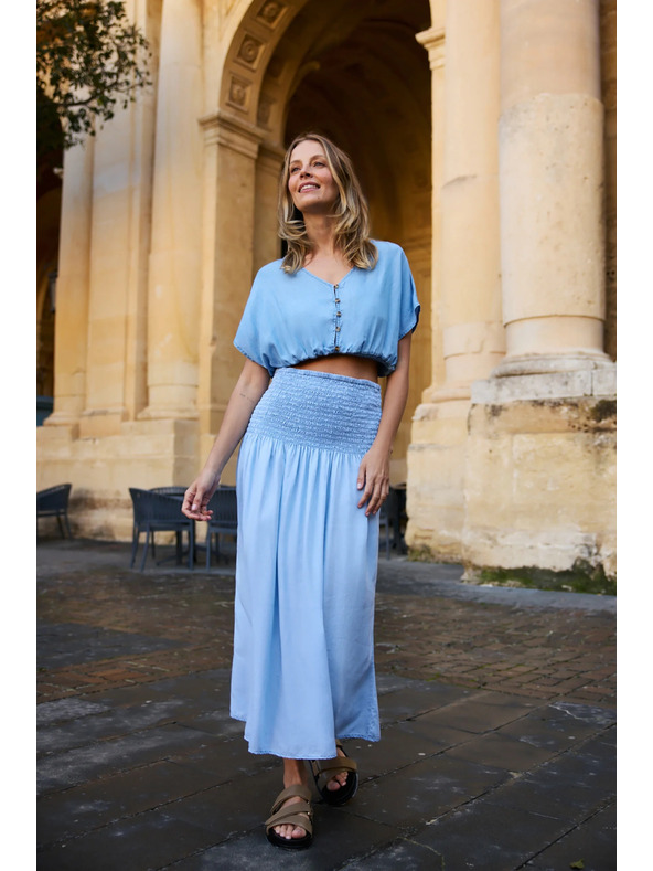 Moodo Lyocellna suknja plava Moodo