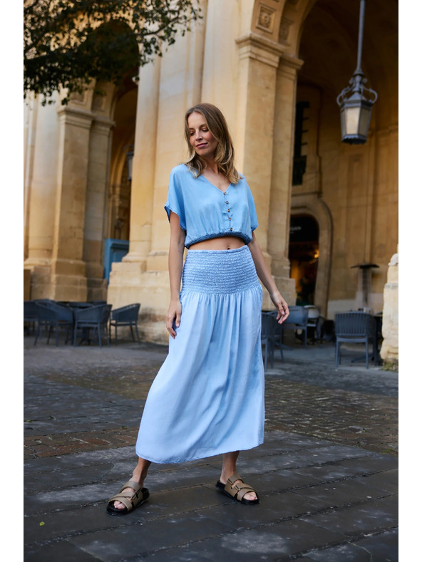 Moodo Lyocellna suknja plava Moodo