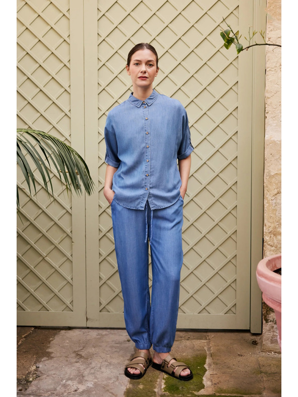 Moodo Plave lyocellne hlače Moodo