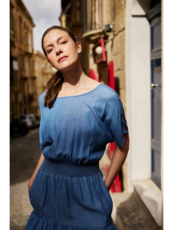 Moodo Midi suknja plava Moodo