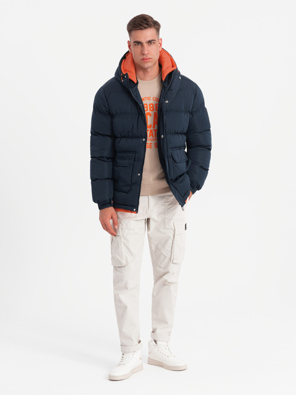 Ombre Clothing Muška sportska topla jakna s dvostrukom kapuljačom Ombre Clothing