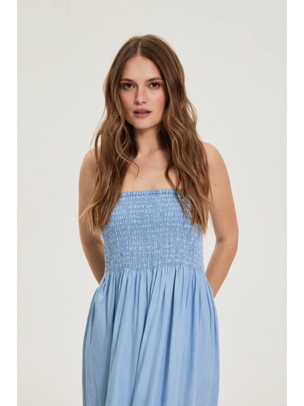 Moodo Lyocellna suknja plava Moodo