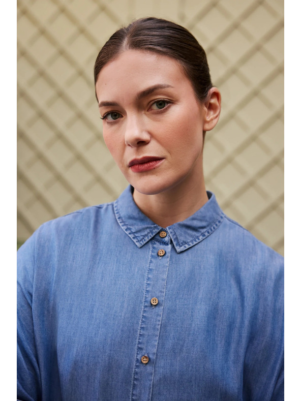 Moodo Lyocellna košulja plava Moodo