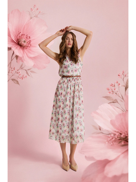 Moodo Bijele cvjetne haljine s pojasом Moodo