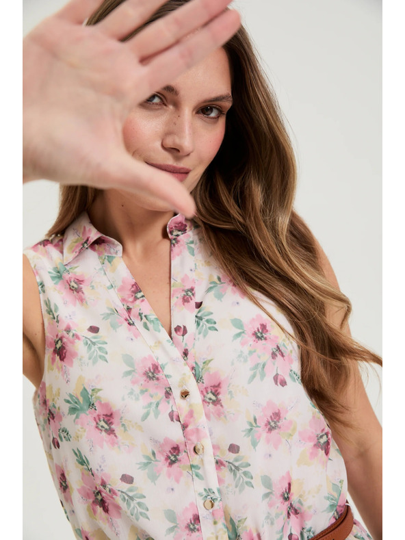 Moodo Bijele cvjetne haljine s pojasом Moodo