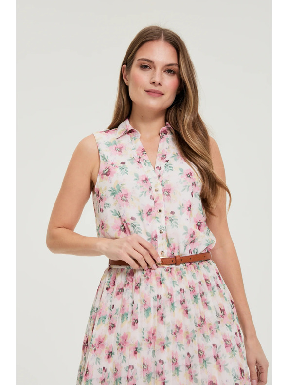 Moodo Bijele cvjetne haljine s pojasом Moodo