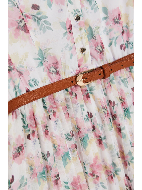 Moodo Bijele cvjetne haljine s pojasом Moodo