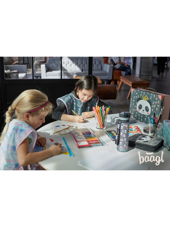 BAAGL  BAAGL SET 5 Zippy Panda: aktovka, pernica, vrećica, pregača, novčanik