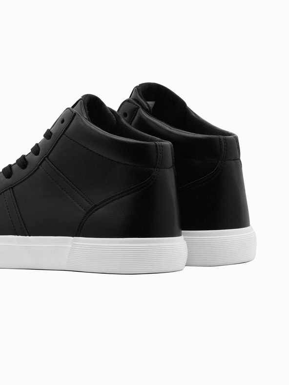 Ombre Clothing Muške tenisice do gležnja s kontrastnom potplatom - crne V6 OM-FOTH-0124 Ombre Clothing