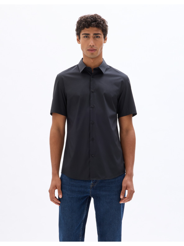 Celio Celio Daslim Crna muška košulja kratkih rukava