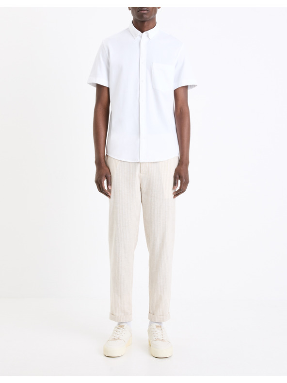 Celio Celio Barik bijela muška košulja kratkih rukava