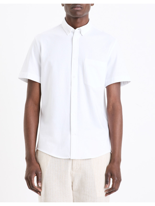 Celio Celio Barik bijela muška košulja kratkih rukava