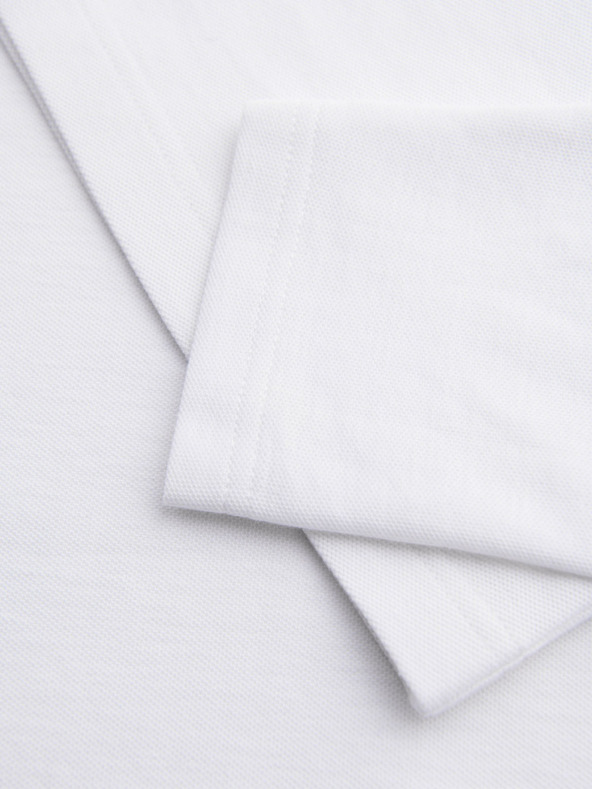 Ombre Clothing Muška majica BASIC s dugim rukavima i polo ovratnikom - bijela V1 OM-POBL-0162 Ombre Clothing