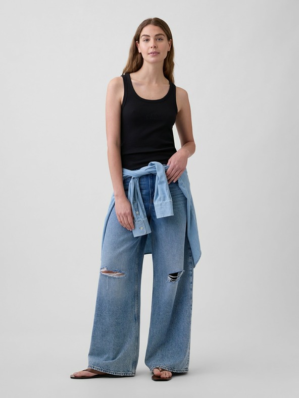 GAP Rebrasta majica bez rukava s logom GAP