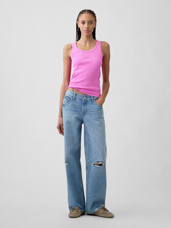 GAP Rebrasta majica bez rukava s logom GAP