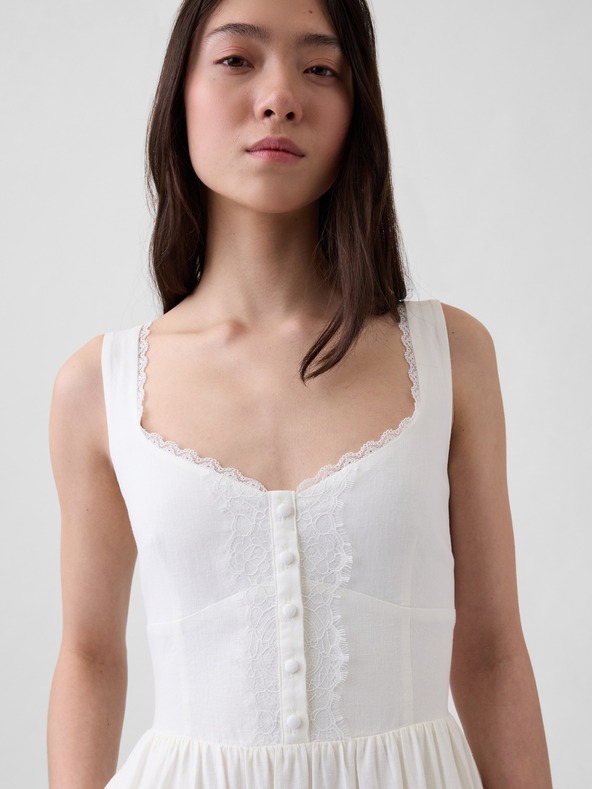 GAP Lanena maxi haljina s dzepovima i cipelom GAP