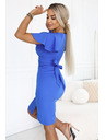 numoco NINA Elegantne haljine sa križnim izrezom, rukavom i pojasom - kraljevska plava