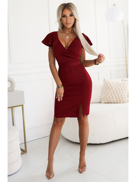 numoco Elegantna haljina s torbom izrezom - bordo boja Numoco NINA