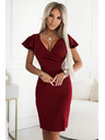 numoco Elegantna haljina s torbom izrezom - bordo boja Numoco NINA