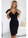 numoco Elegantna haljina s torbom izrezom - crna Numoco NINA