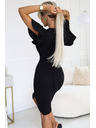 numoco Elegantna haljina s torbom izrezom - crna Numoco NINA