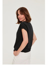 Moodo Pamučna majica s V izrezom crna Moodo