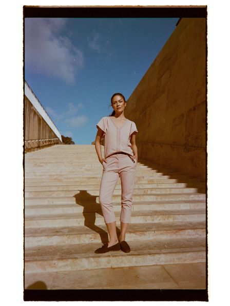 Moodo Ružičaste ribarske hlače Moodo