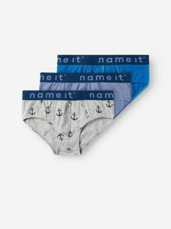 name it Set od tri dječja slip u sivoj i plavoj boji