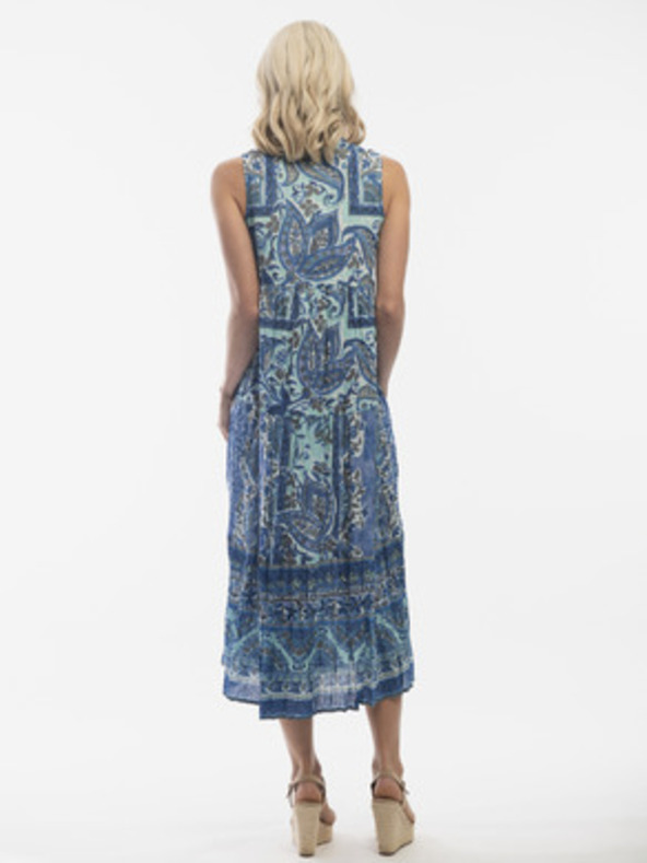 Orientique Plava ženska uzorastana midi haljina