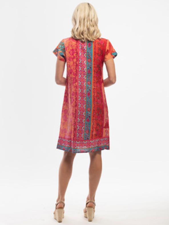 Orientique Crveno-narančasta ženska uzorastana haljina