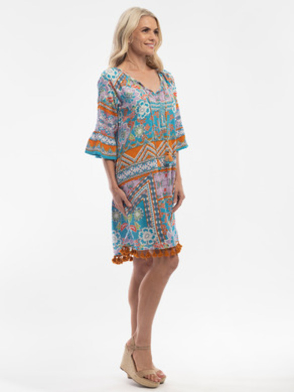 Orientique Tirkizna ženska uzorastana haljina