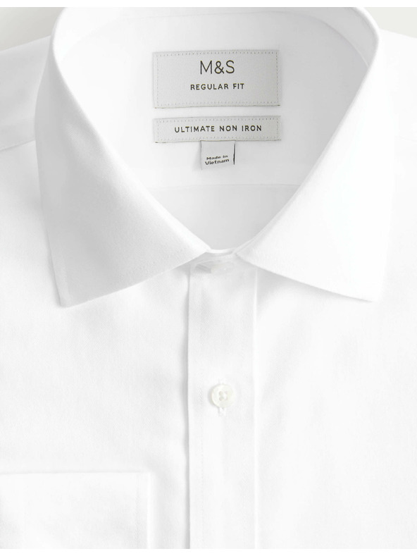 Marks & Spencer Pamučna košulja klasičnog kroja s nepotrebnim glačanjem Marks & Spencer bijela