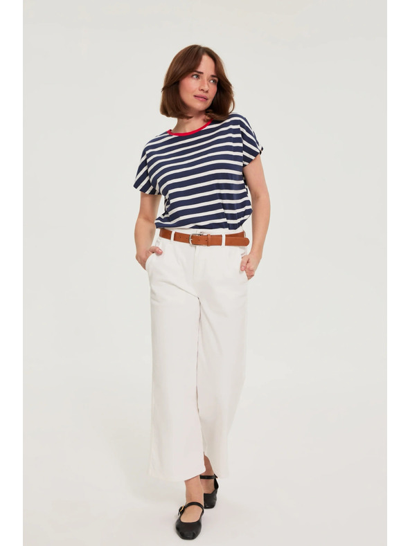 Moodo Prugasta tamno plava pamučna majica Moodo