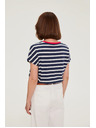Moodo Prugasta tamno plava pamučna majica Moodo