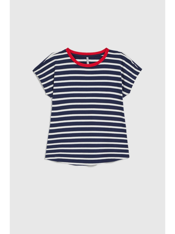 Moodo Prugasta tamno plava pamučna majica Moodo