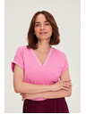 Moodo Pamučna majica s V izrezom ružičaste Moodo