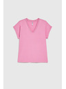 Moodo Pamučna majica s V izrezom ružičaste Moodo