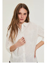 Moodo Pamučna košulja sa rukavima 3/4 bijela Moodo