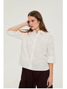 Moodo Pamučna košulja sa rukavima 3/4 bijela Moodo